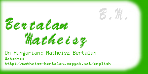 bertalan matheisz business card